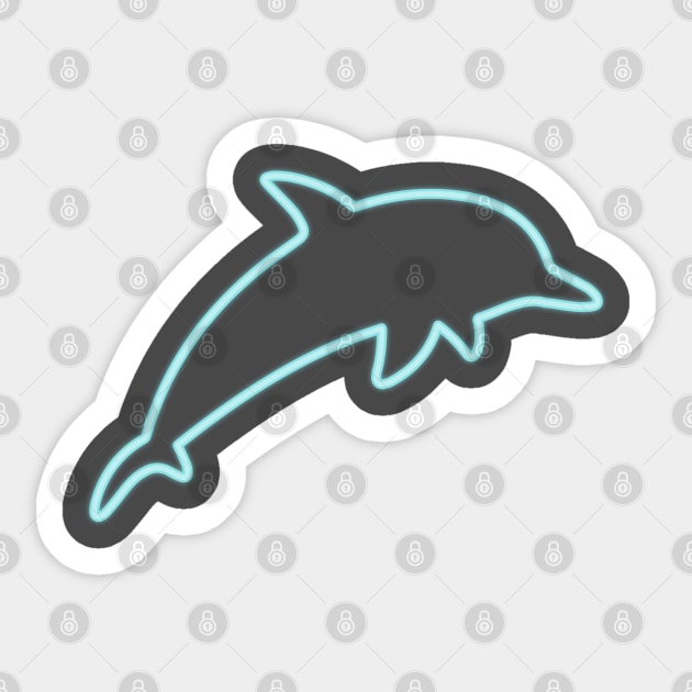 80's Gift 80s Retro Neon Sign Dolphin Sticker by PhuNguyen